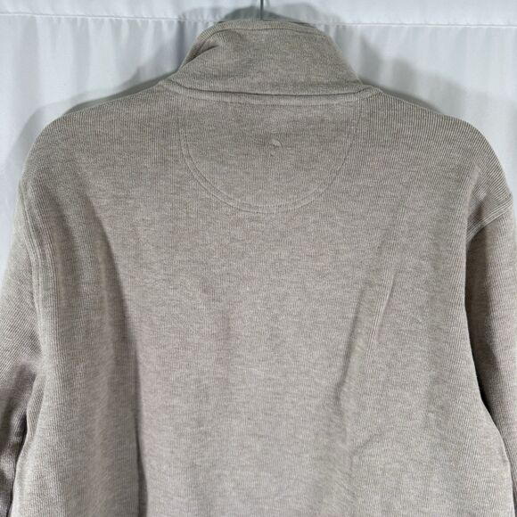 Tailorbyrd Sweater Men's Medium Ivory 1/4 Zip Long Sleeve Turtleneck 100% Cotton - Picture 9 of 11